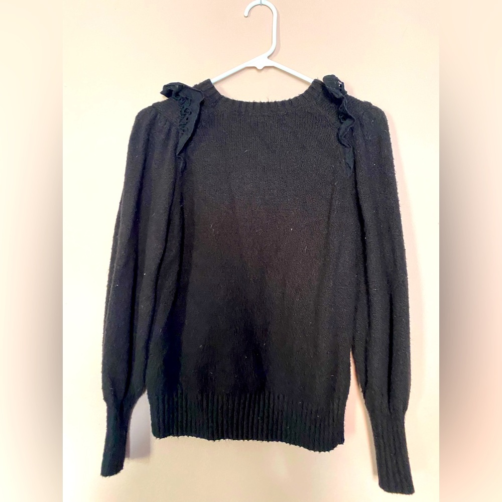 Black Ruffle Sweater - Picture 2 of 2